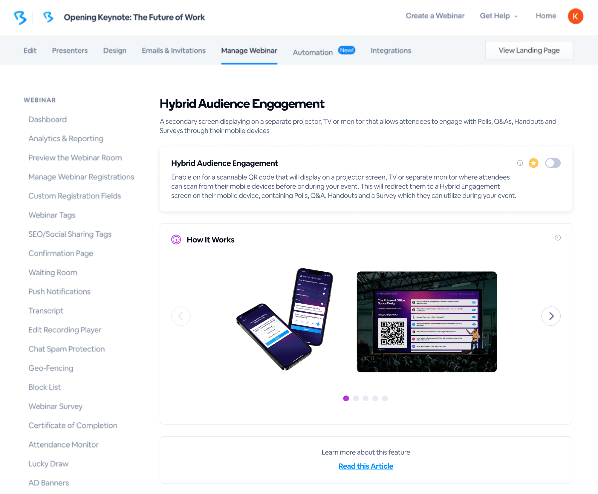 Onsite Q&A and hybrid audience engagement features - Image 1